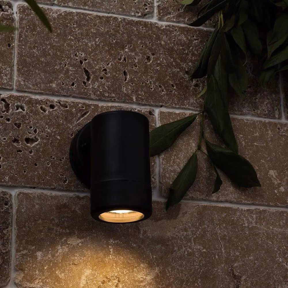 ValueLights Mellor Black Outdoor LED Wall Downlight with Adjustable Warm White Bulb – 4