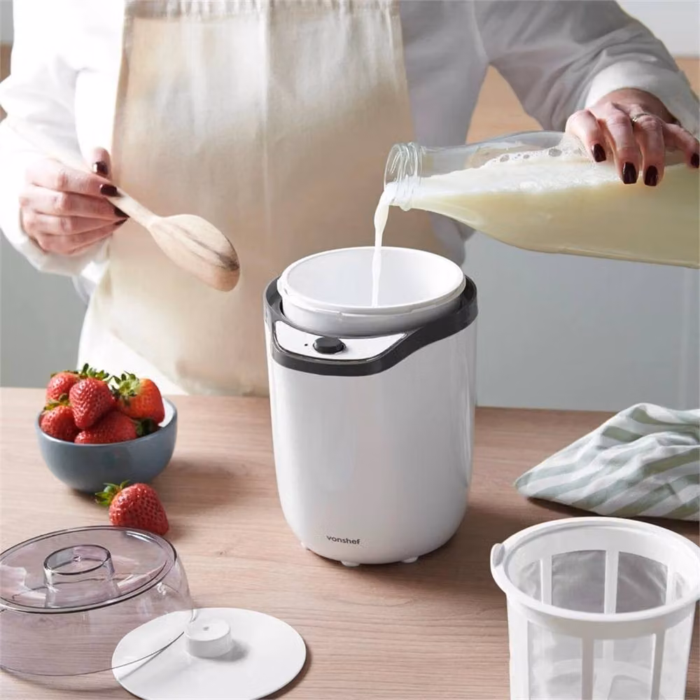 EONLION Greek Yogurt Maker with Strainer and Recipes, 1.8 l, White – 2
