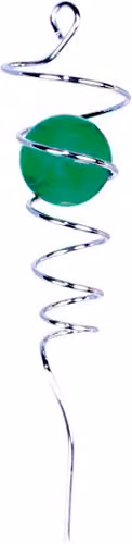 St Helens Home & Garden Single Spiral Spinner Bauble in Green and Silver, Diameter: 26.67 cm – 1
