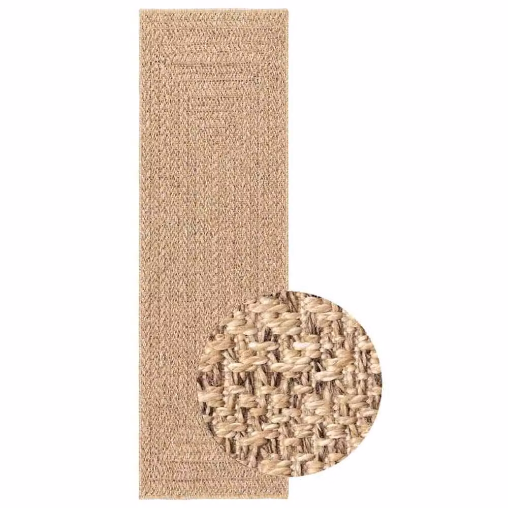 Berkfield Home ZIZUR Jute Look Indoor and Outdoor Rug, Beige, W: 80 cm, D: 250 cm – 2