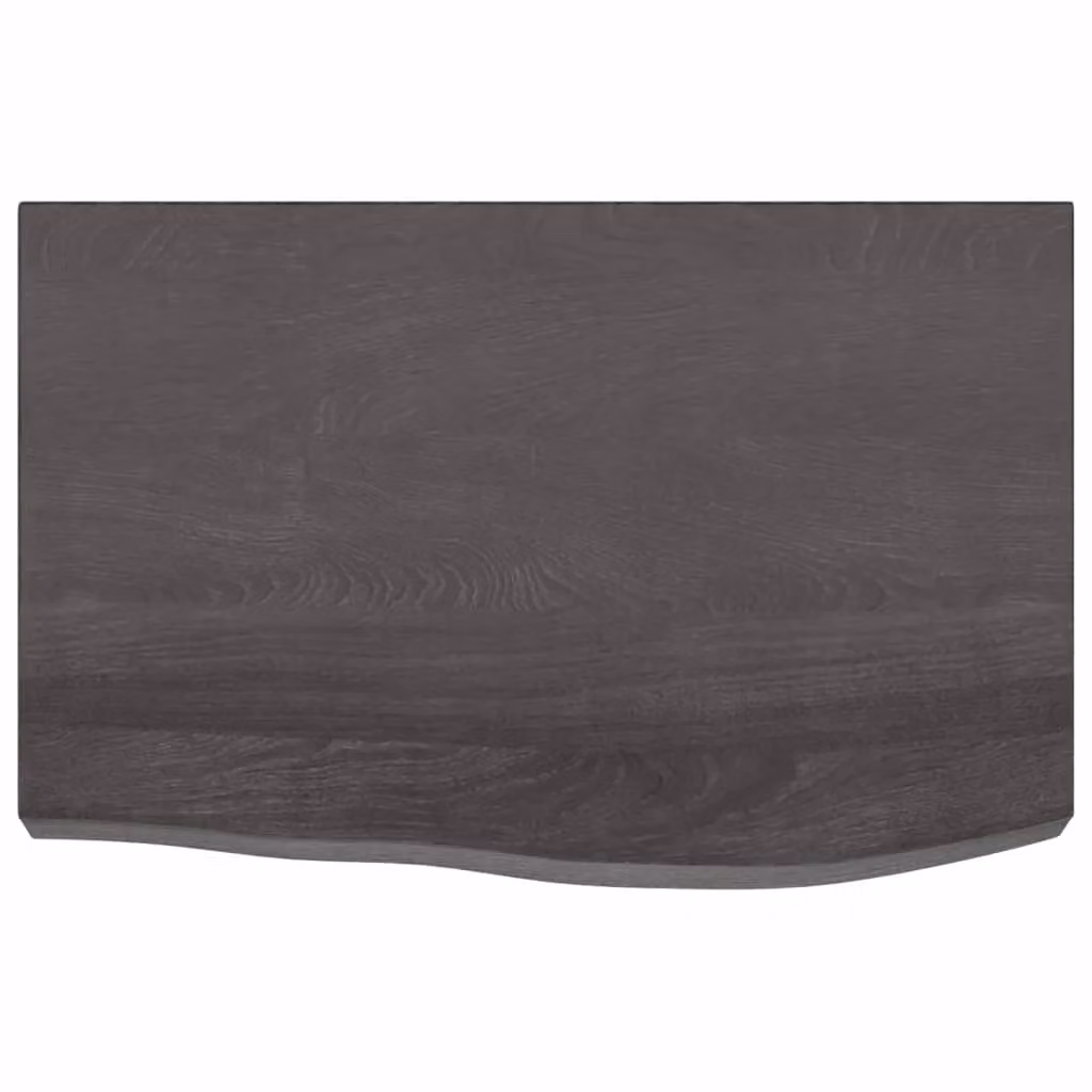 Berkfield Home Dark Grey Treated Solid Wood Oak Table Top W: 60 cm, D: 40 cm, H: 2-6 cm – 2