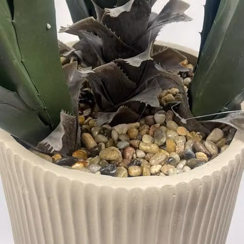 Leaf UK Green Agave Tropical Succulent Artificial Plant Display in Concrete Pot, Height: 110 cm, Width: 70 cm, Depth: 70 cm – 4