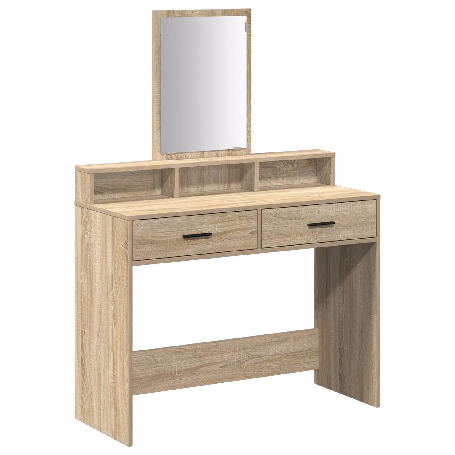 Berkfield Home Sonoma Oak Dressing Table with Drawers in Brown, W/D/H: 100 x 41 x 140 cm – 2