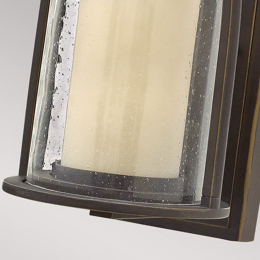 Netlighting Quincy Small Outdoor Wall Lantern Light in Oil Rubbed Bronze and Brown with Transparent Glass, IP44, E27 – 3