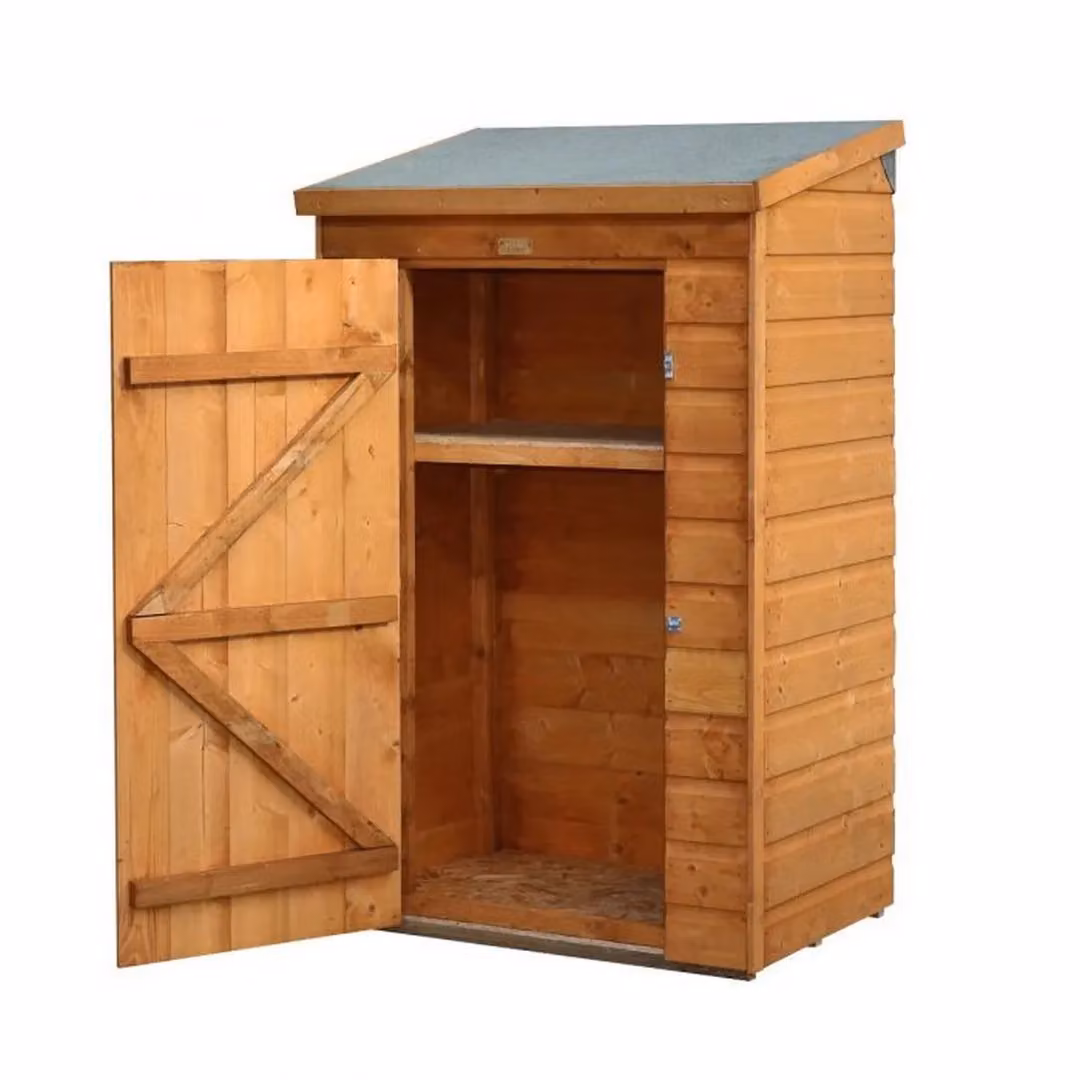 Rowlinsons Mini Store Tall Wooden Garden Storage Cabinet in Brown, W/D/H: 93.5 x 64 x 150 cm – 3