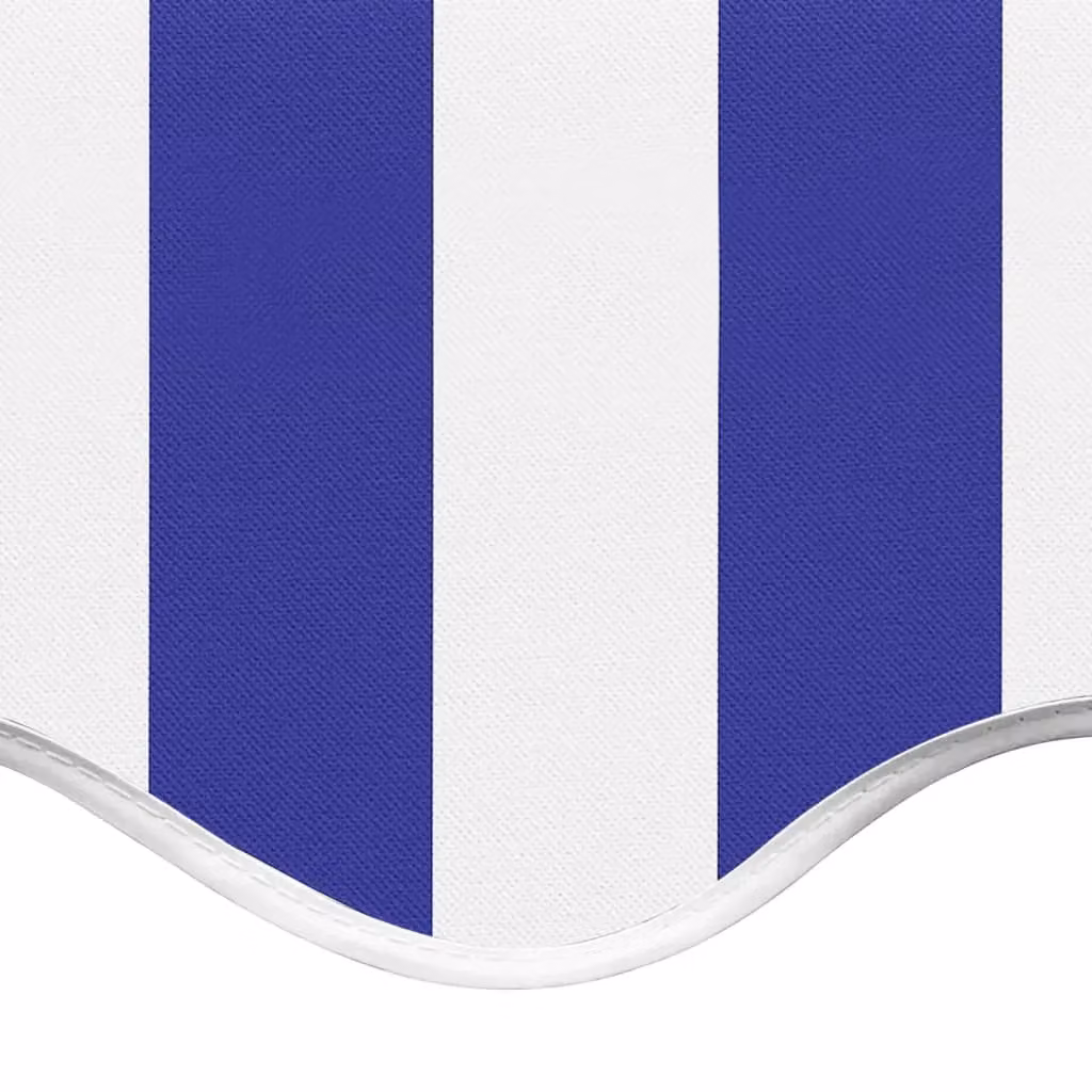 Berkfield Home Replacement Awning Fabric in Blue and White, Polyester, W: 4.5 m, D: 3.5 m – 3