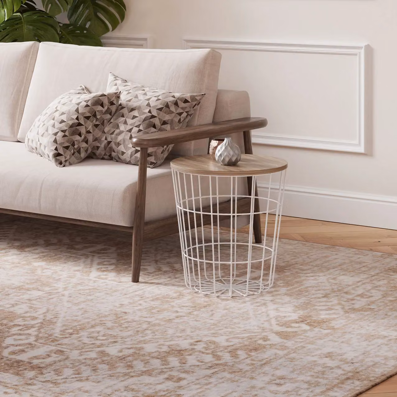 Kukoon Beige Geometric Modern Rectangular Rug, W: 240 cm, D: 330 cm – 2