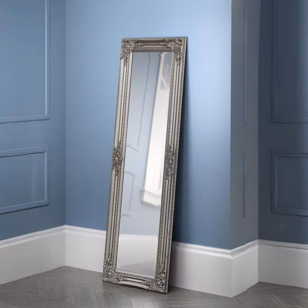 Cheshire Lumière Pewter Full Length Dress Mirror in Grey, W/D/H: 40 x 130 x 1 cm – 2