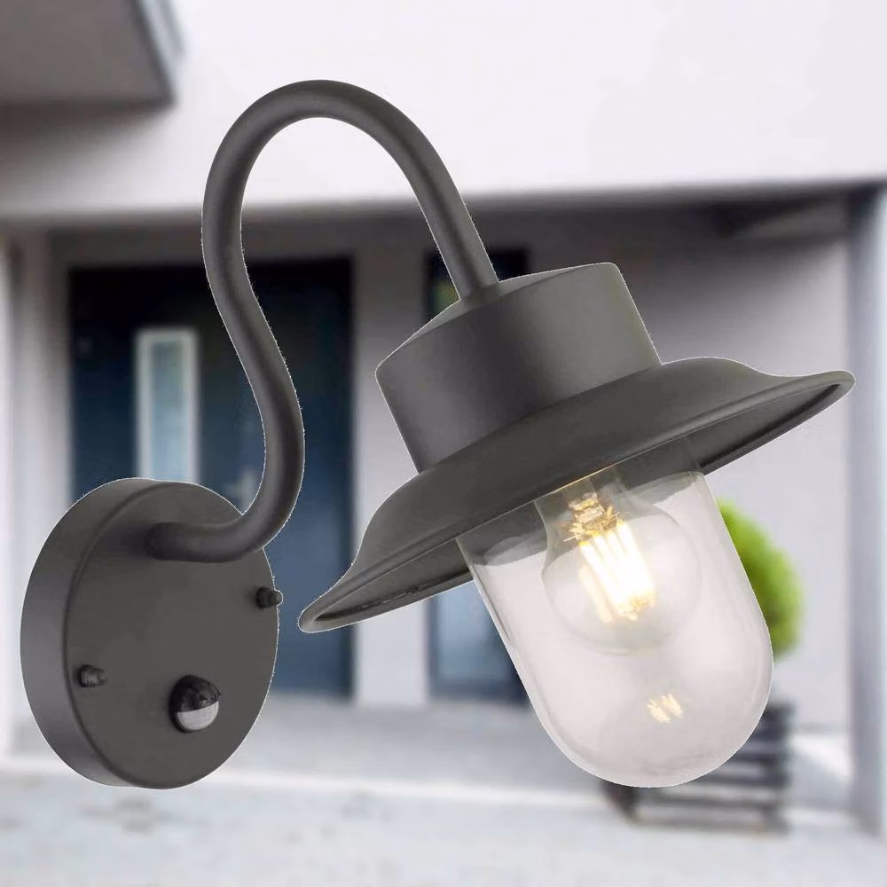 First Choice Lighting Montford Black Outdoor Motion Sensor IP44 Security Wall Light – 4