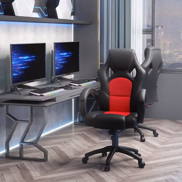 Vinsetto Racing Gaming Chair in Black and Red with Synthetic Leather and 360 Degree Swivel