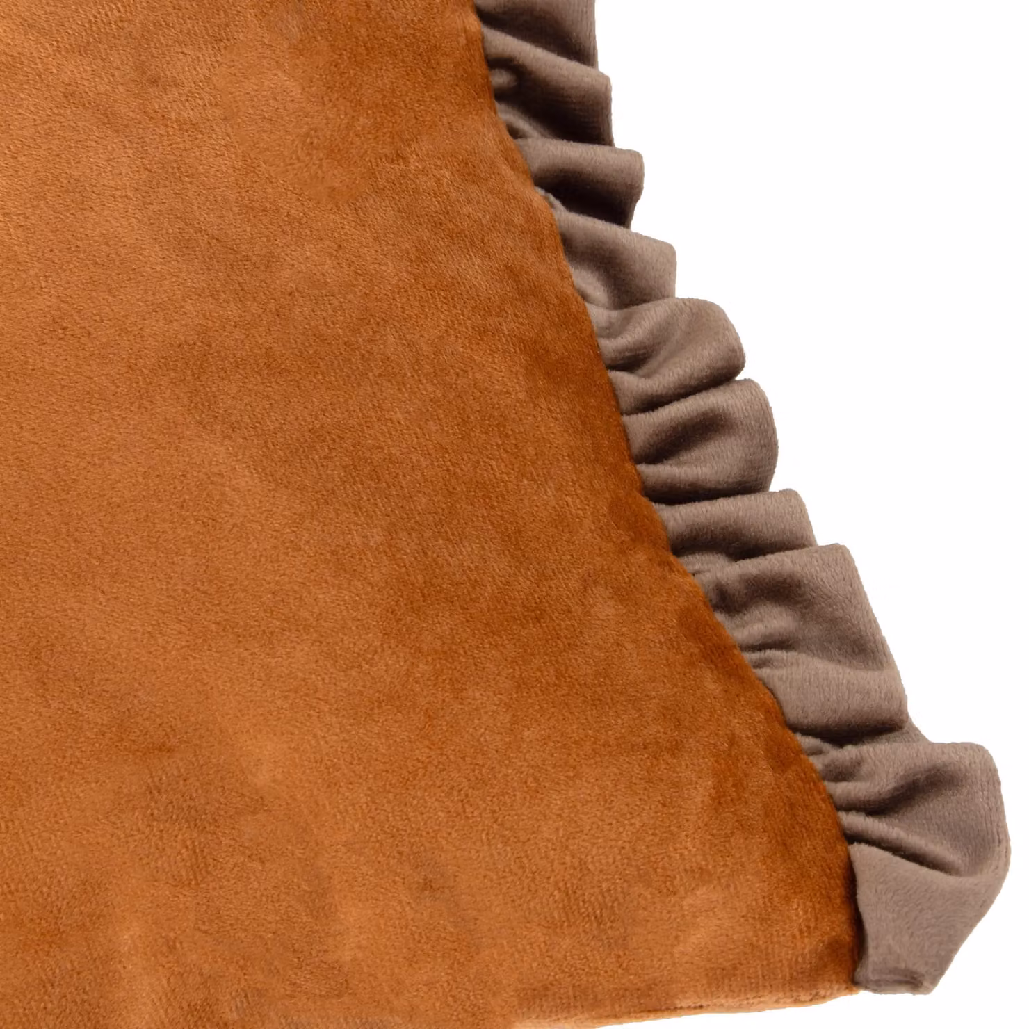 Wylder Tilly Burnt Orange Velvet Frill Reversible Rectangular Cushion W: 50 cm, H: 30 cm, D: 30 cm – 4
