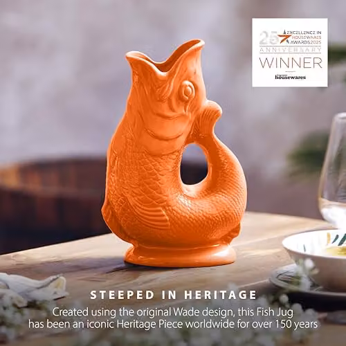 Tower Wade Fish Ceramic Jug, Orange, 0.6 l – 5