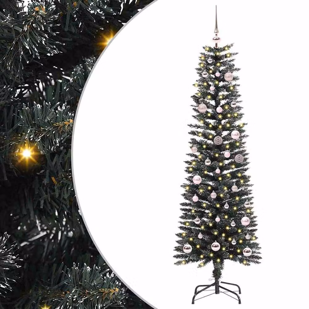 Berkfield Home Elegant Artificial Christmas Tree with 150 LEDs, Green, H x W x D: 150 x 43 x 43 cm – 2
