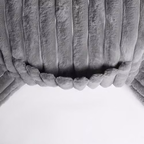 OHS Grey Faux Fur Ribbed Reading Pillow with Heatable Pocket and Back Support, W/D/H: 65 x 40 x 40 cm – 7