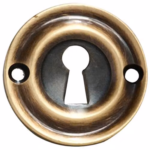Loops 42mm Standard Keyhole Profile Escutcheon Rounded Ridge Plate in Polished Brass – 1