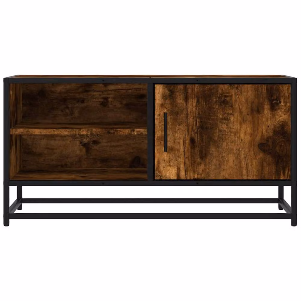 Berkfield Home Industrial TV Cabinet in Smoked Oak and Brown, W/D/H: 80 x 34.5 x 40 cm – 4
