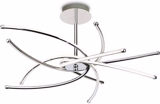 Firstlight Caprice Integrated LED Semi Flush Ceiling Light in Chrome and Grey