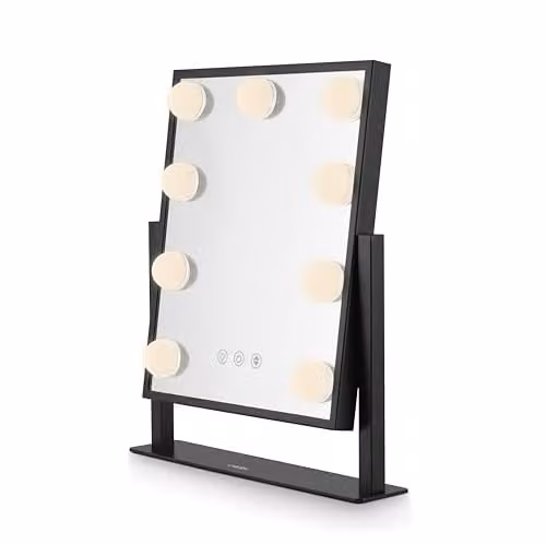 Carmen Hollywood 9 Bulb LED Vanity Mirror with Metal Frame and Smart Touch Screen Technology, Black, C85050BLK – 1