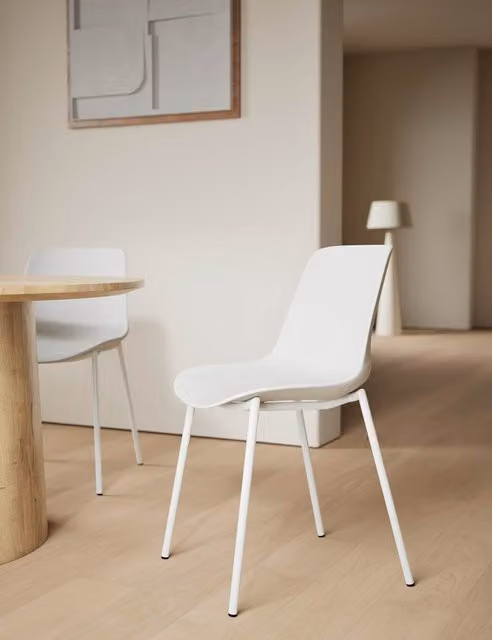 M&S Set of 2 Zoe Modern Dining Chairs in White