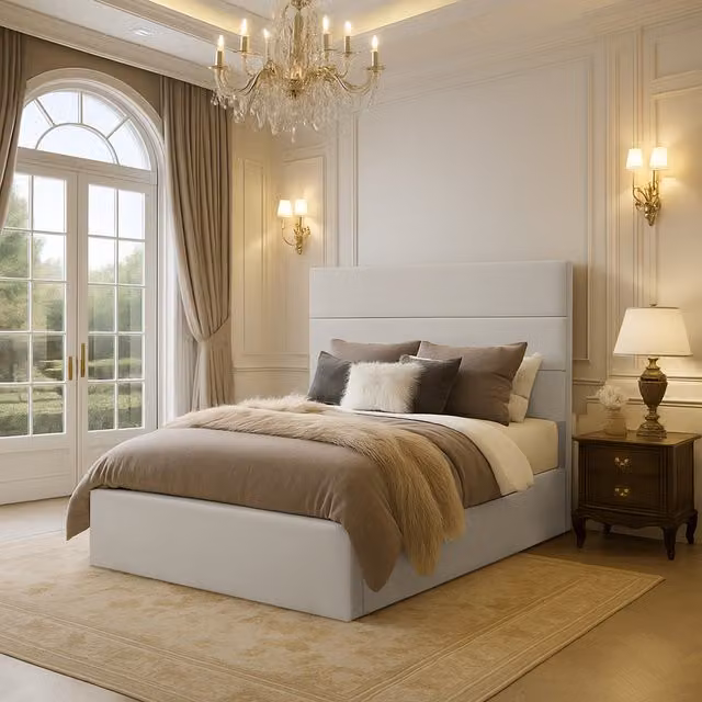 Desire Deco Olivia Upholstered Velvet Bed Frame in Silver, 140 x 200 cm