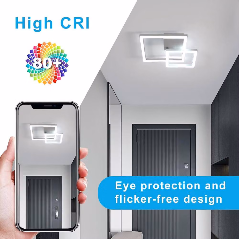 Goeco Modern Square LED Ceiling Light, 34 W, White – 2