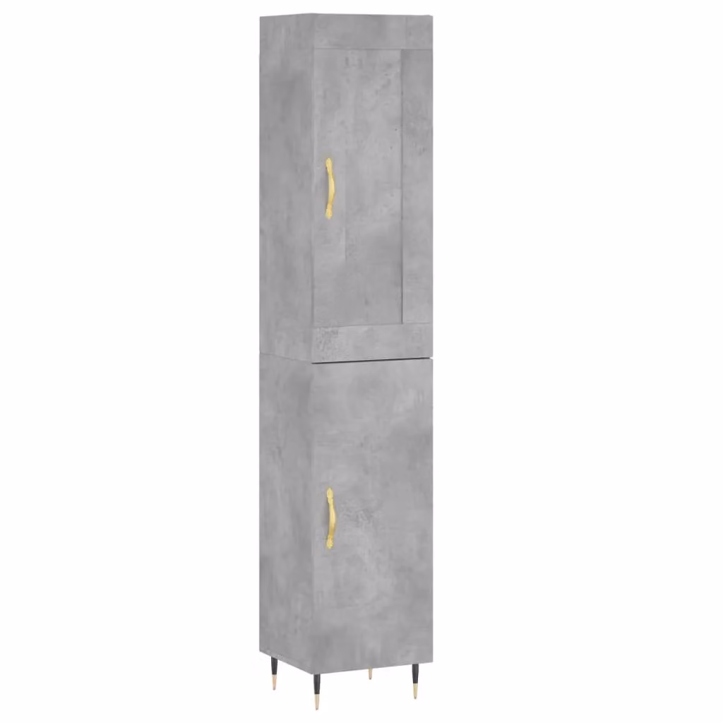 Berkfield Home Modern Highboard in Concrete Grey, H 180 x W 34.5 x D 34 cm – 2