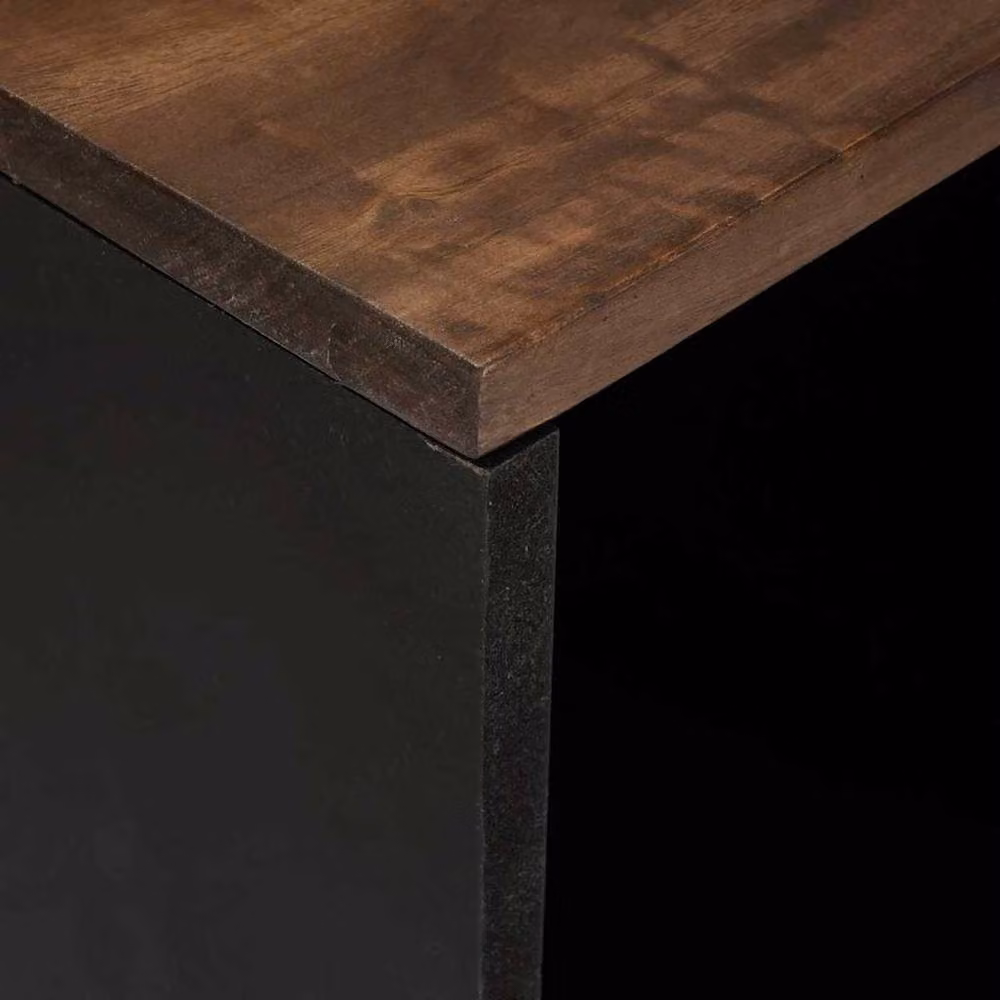 Berkfield Home Modern Mango Wood Sideboard in Brown and Black, W/D/H: 80 x 33.5 x 75 cm – 4