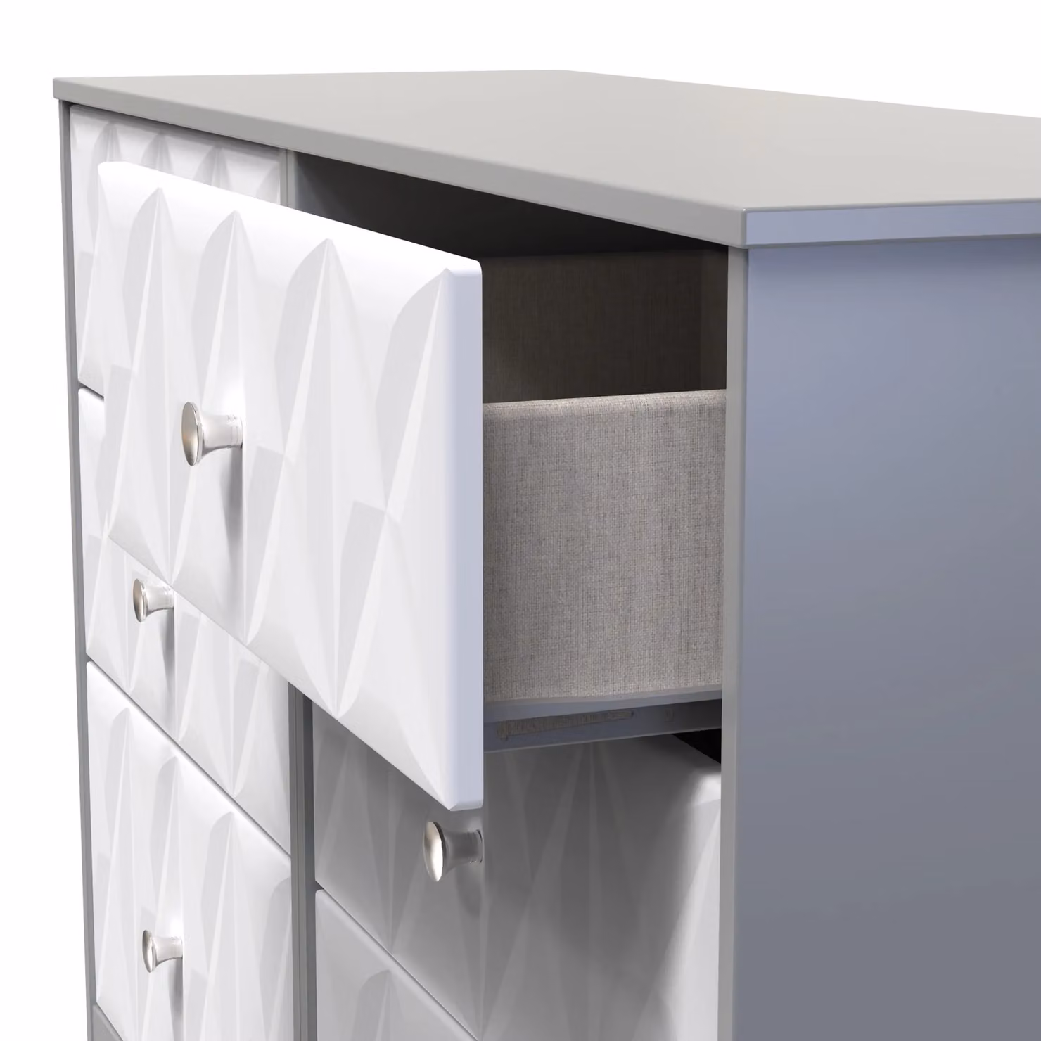 Ready Assembled 2 U Memphis 6 Drawer Wide Chest in Mid Grey – 2