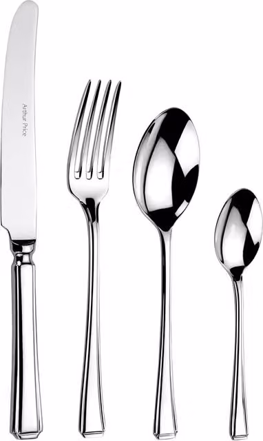 Arthur Price Harley Polished Stainless Steel 24 Piece 6 Person Cutlery Set in Silver with Case