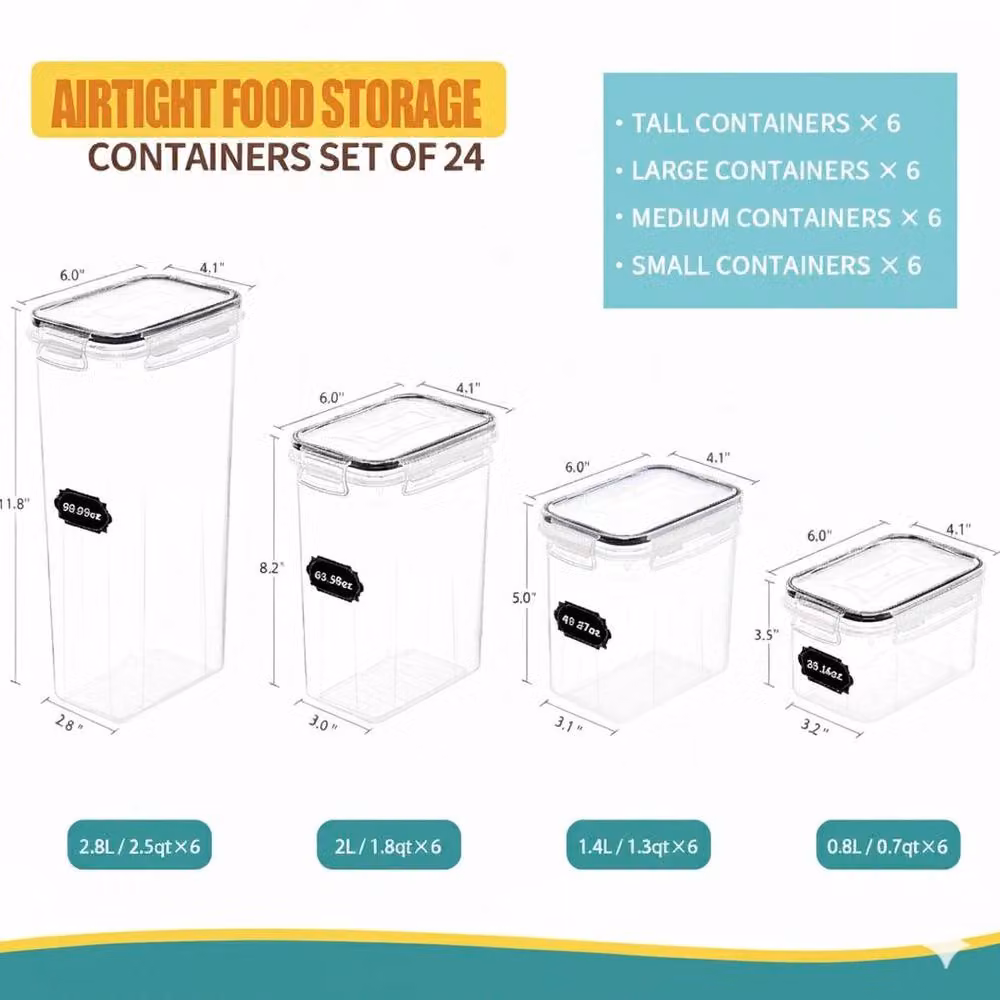 NESTLUNE Airtight and Leakproof Food Storage Container Set in Transparent Acrylic – 2