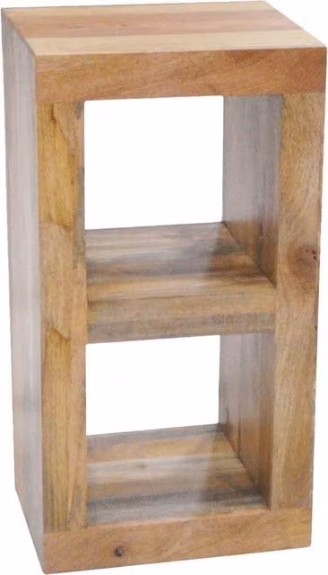 Jaipur Furniture Ltd 2 Hole Mango Wood Display Unit in Brown, W: 44 cm, D: 44 cm, H: 81 cm