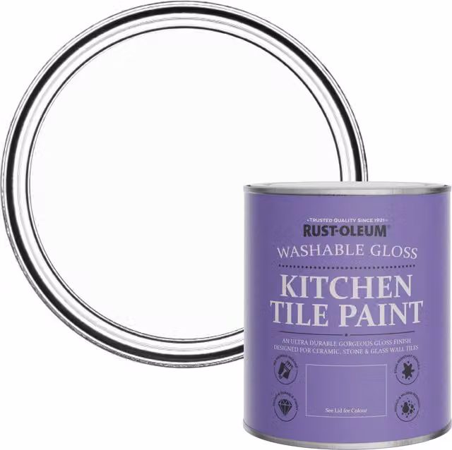 Rust-Oleum Water-Based Kitchen Tile Paint in Gloss Finish, Moonstone, 750ml