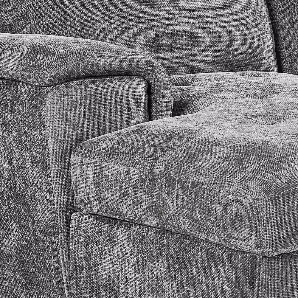 Furnishings For Less UK Grey Fabric 5 Seater U Shaped Sofa Bed with Adjustable Headrests and Storage – 4
