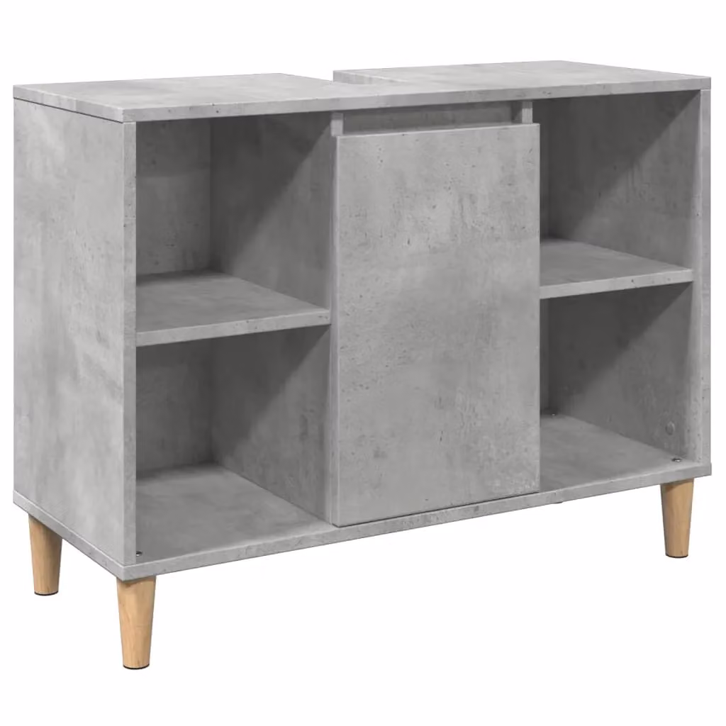 Berkfield Home Concrete Grey Bathroom Cabinet W: 80 cm, D: 33 cm, H: 60 cm – 2