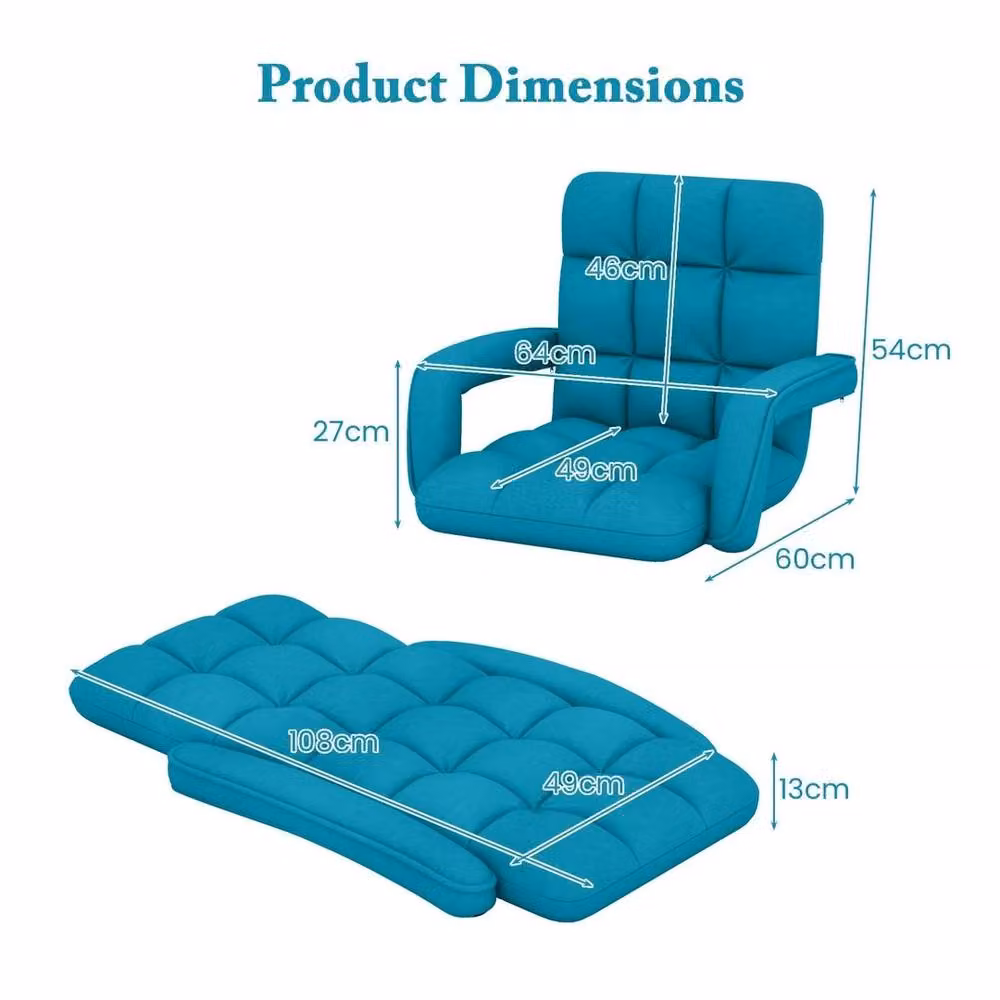 VOGREX Blue Microfibre Gaming Chair with Armrests and Headrest – 2