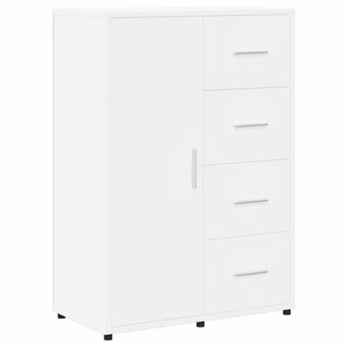 vidaXL Modern White Sideboard in Engineered Wood, W/D/H: 60 x 31 x 84 cm