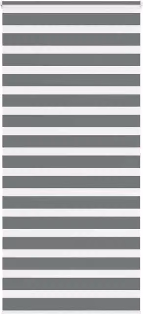 Berkfield Home Zebra Day and Night Blind in Grey Polyester, W: 110 cm, H: 200 cm – 1