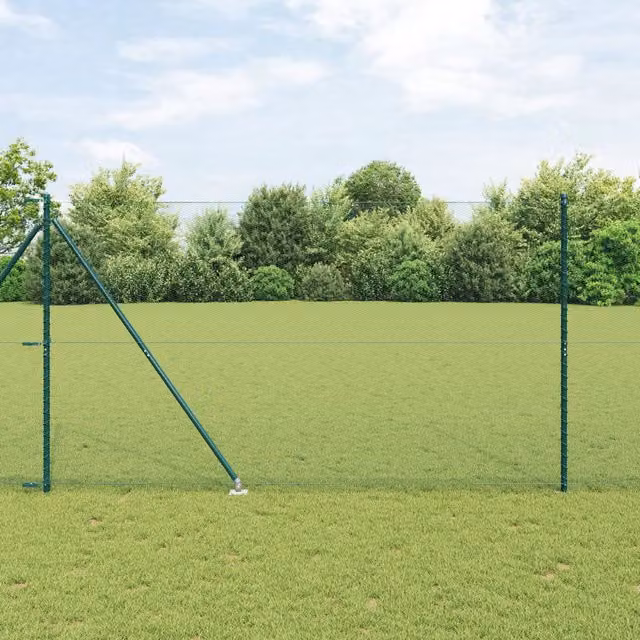 Berkfield Home Green Steel Hexagon In-Ground Fence, 1.5 x 50 m – 1