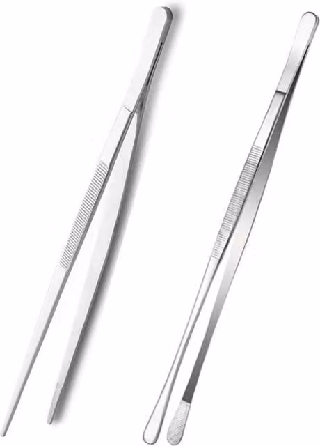 Kelvenix 2 Piece Stainless Steel Cooking Tongs in Silver, Length: 30 cm