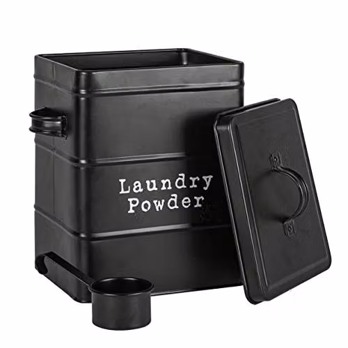 Harbour Housewares 2 Piece Vintage Metal Utility Canister Storage Set in Black – 2