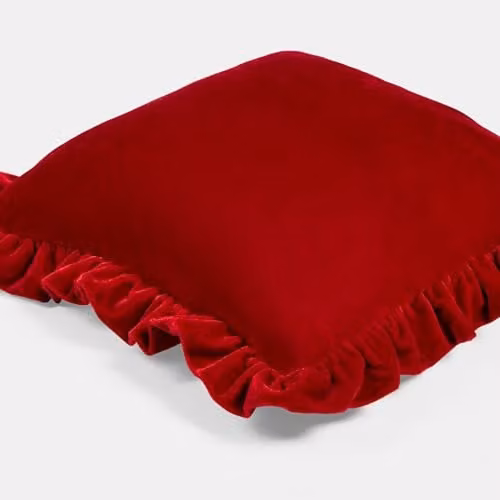 OHS Velvet Plush Square Cushion Covers, Red, 2 Pack, W/D/H: 45 x 45 x 45 cm – 4
