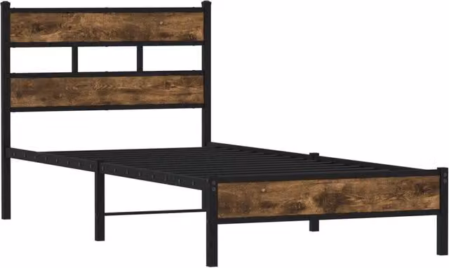Berkfield Home Elegant Sonoma Oak Bed Frame with Headboard, Brown, W/D/H: 80 x 200 cm