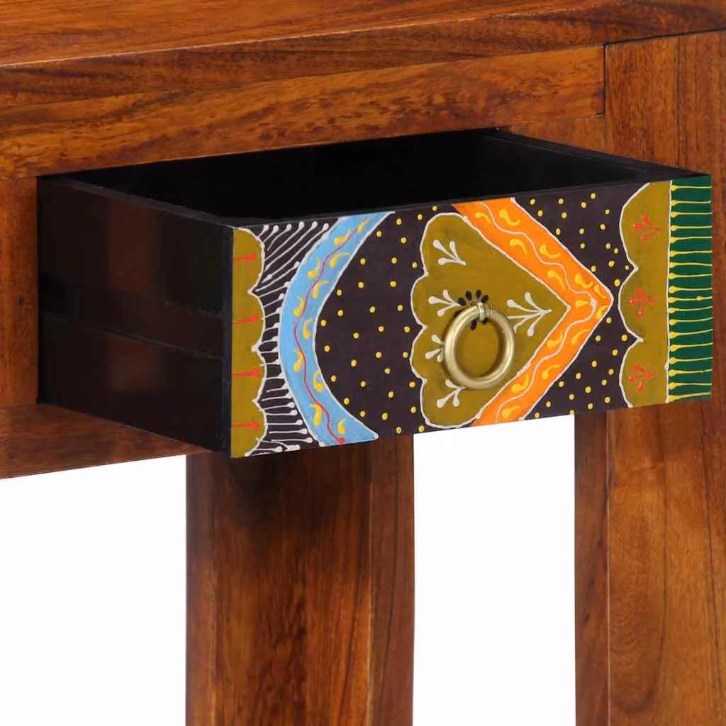 Berkfield Home Rustic Acacia Wood Console Table, Brown, W/D/H: 80 x 35 x 75 cm – 5