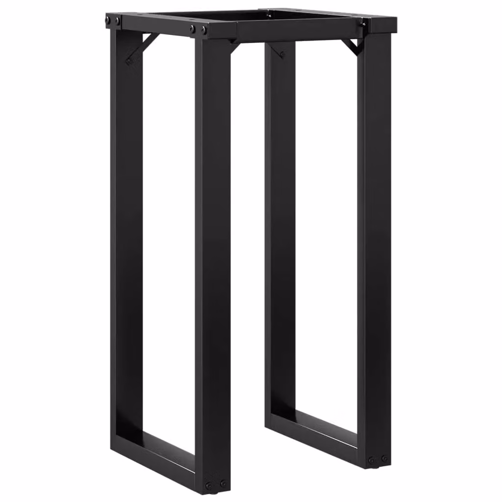 Berkfield Home O-Frame Dining Table Legs in Black Steel, W/D/H: 40 x 40 x 73 cm – 1