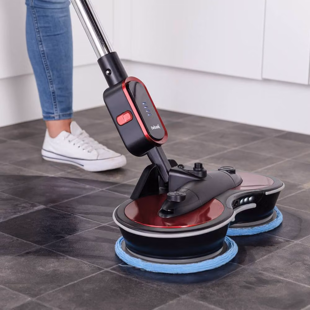 Ewbank FP90 Cordless Rechargeable Floor Polisher and Spin Mop Hard Floor Cleaner in Red – 5