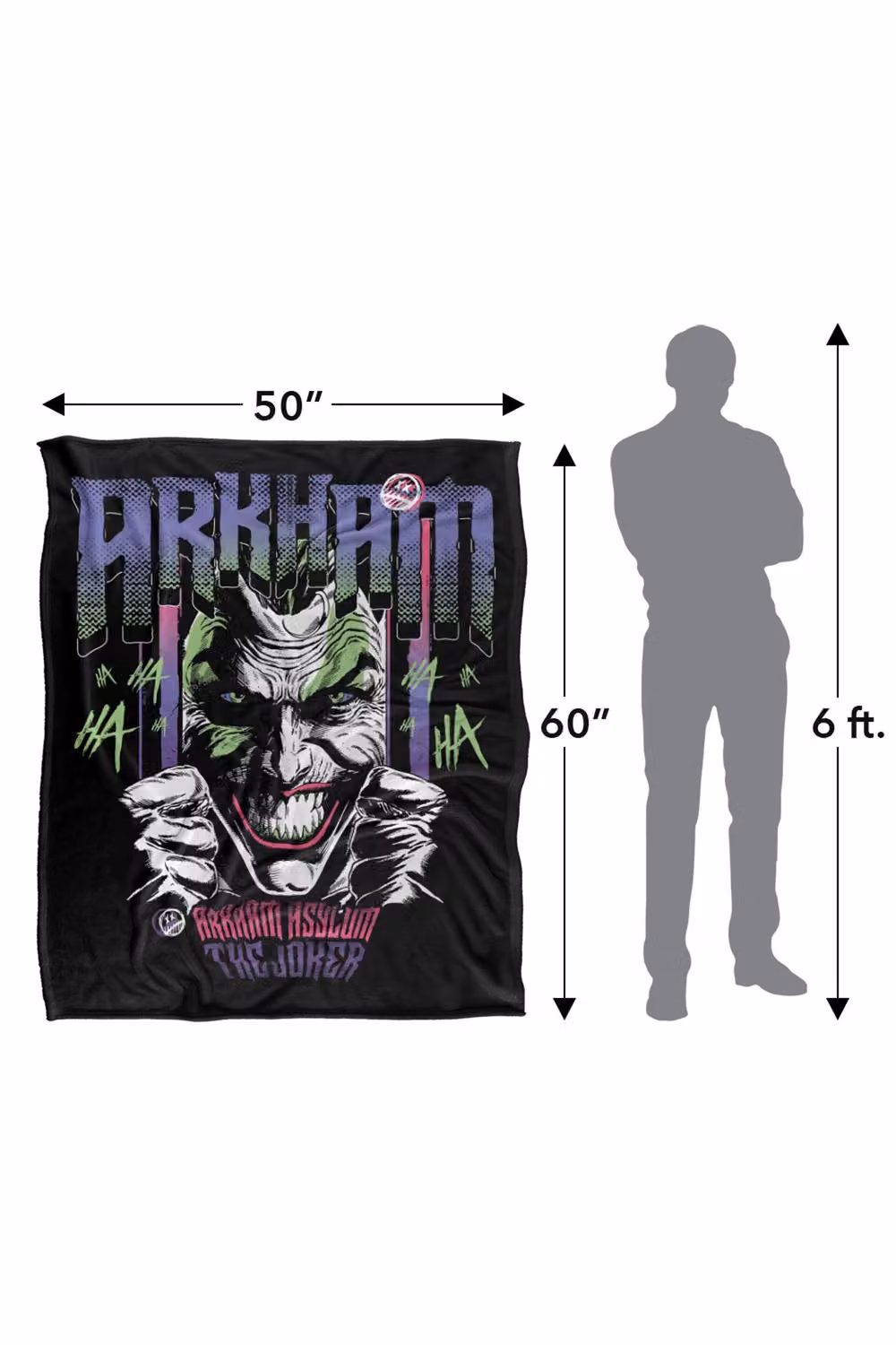 LOGOVISION Batman Joker Arkham Haha Super Soft Silky Touch Fleece Throw Blanket, Multicolour, W: 152.4 cm x D: 127 cm – 8