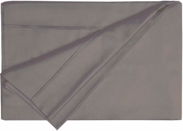 Belledorm Egyptian Cotton 200 Thread Count Percale Flat Sheet in Grey, W/D/H: 180 x 200 cm