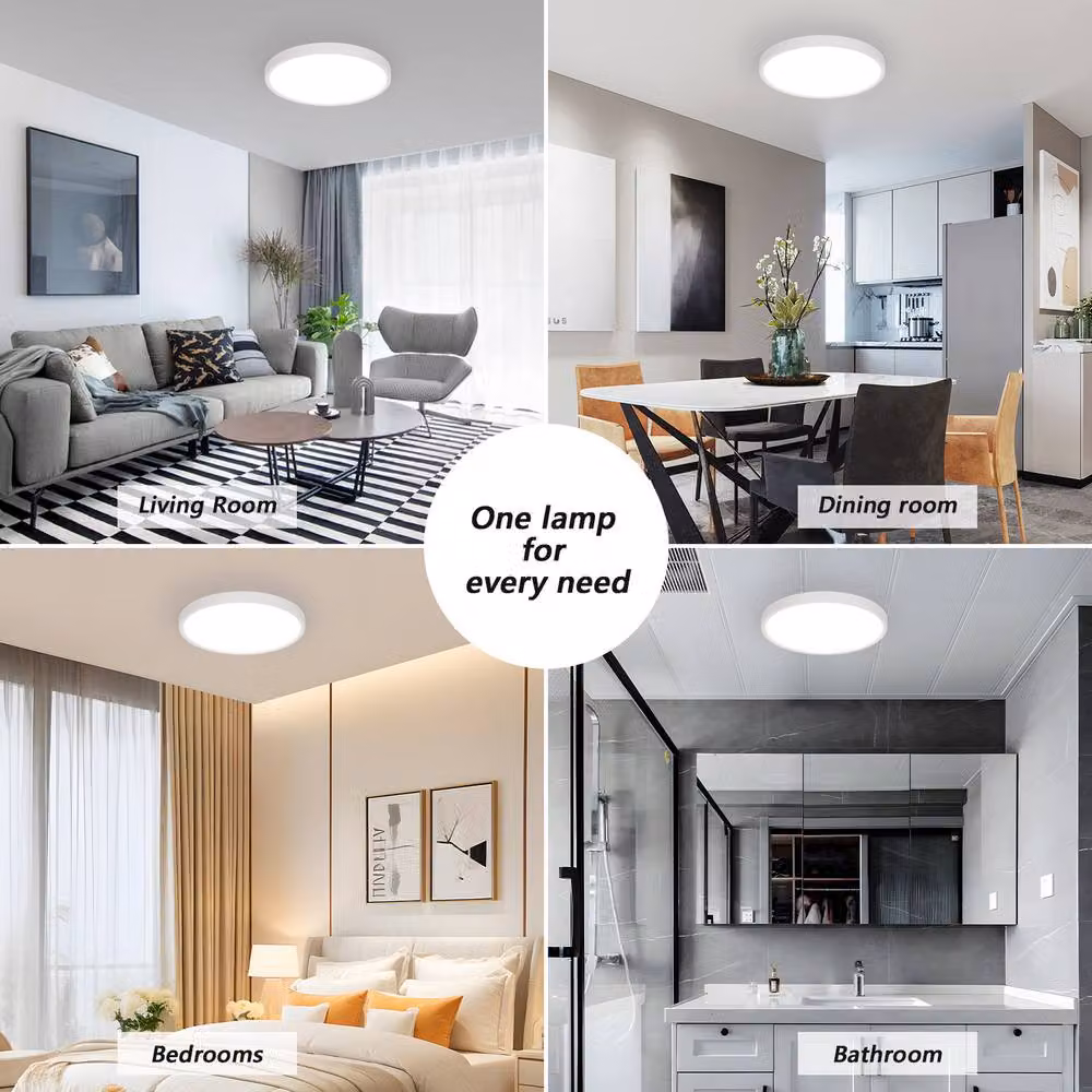 Pheashine Round LED Ceiling Light, 24W Dimmable White Light with Remote Control – 3