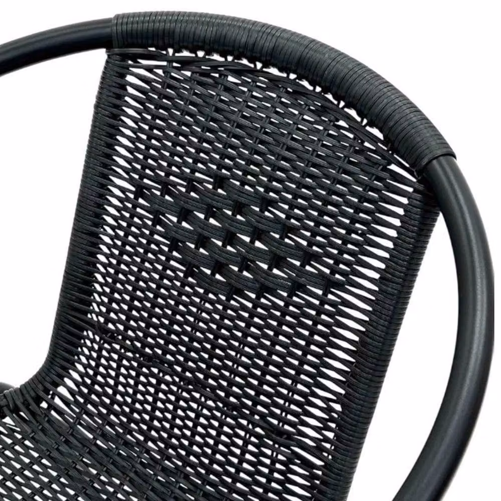NESTLUNE Set of 2 Black Rattan Outdoor Patio Chairs – 3