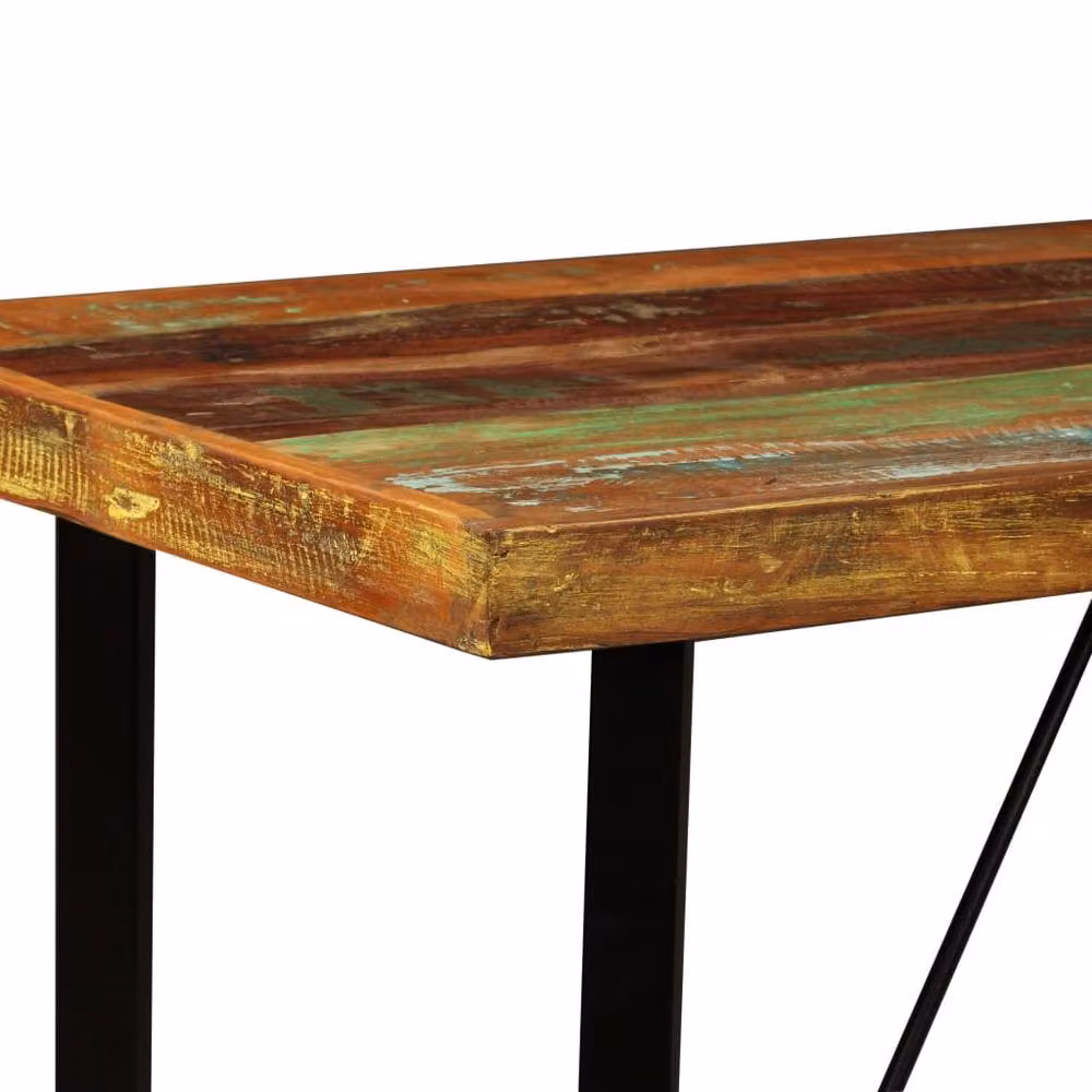 Berkfield Home Industrial Bar Table in Brown Solid Reclaimed Wood W/D/H: 120 x 60 x 107 cm – 3